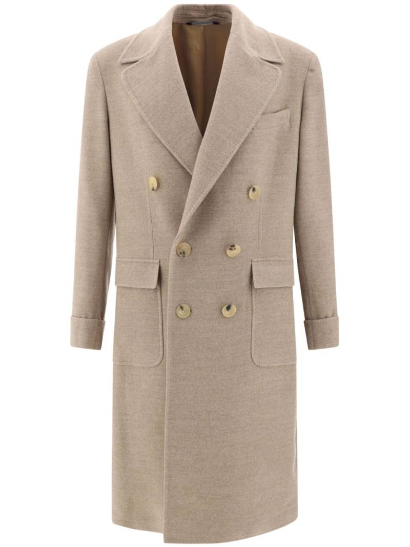 GI CAPRI wool double-breasted coat - Neutrals von GI CAPRI