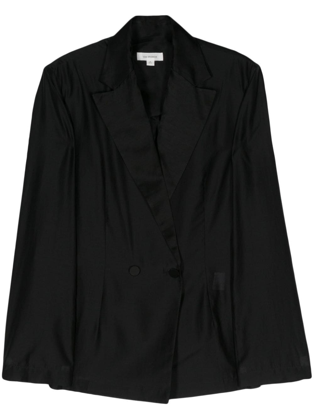 GIA STUDIOS semi-sheer crepe blazer - Black