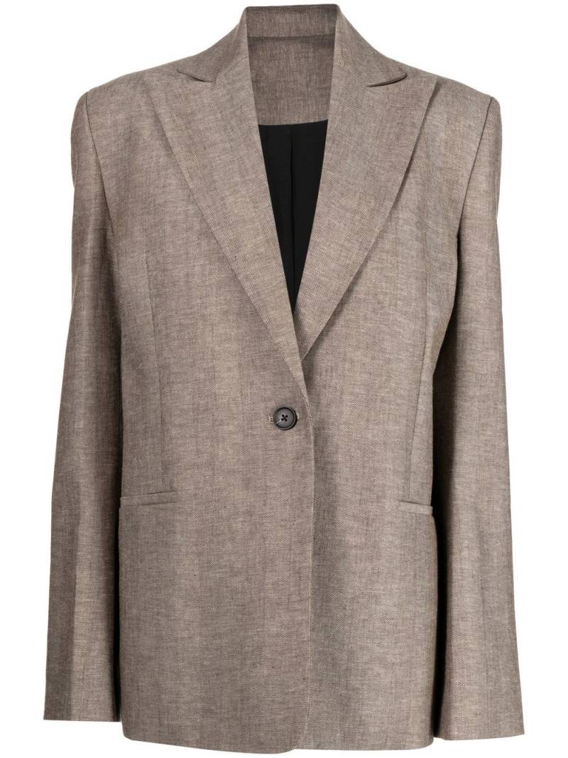 GIA STUDIOS single-breasted linen-cotton blazer - Brown von GIA STUDIOS