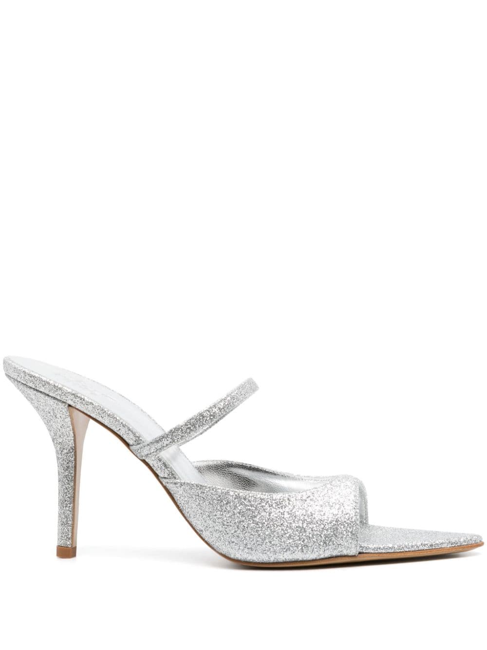 GIABORGHINI Aimeline 90mm glitter mules - Silver von GIABORGHINI