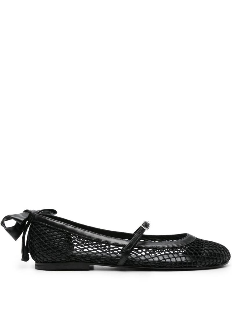 GIABORGHINI bow-detail mesh ballerina shoes - Black von GIABORGHINI