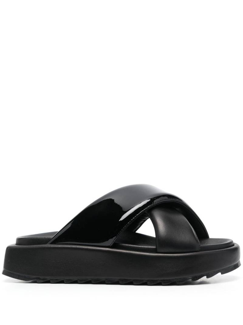 GIABORGHINI crossover-strap slides - Black von GIABORGHINI