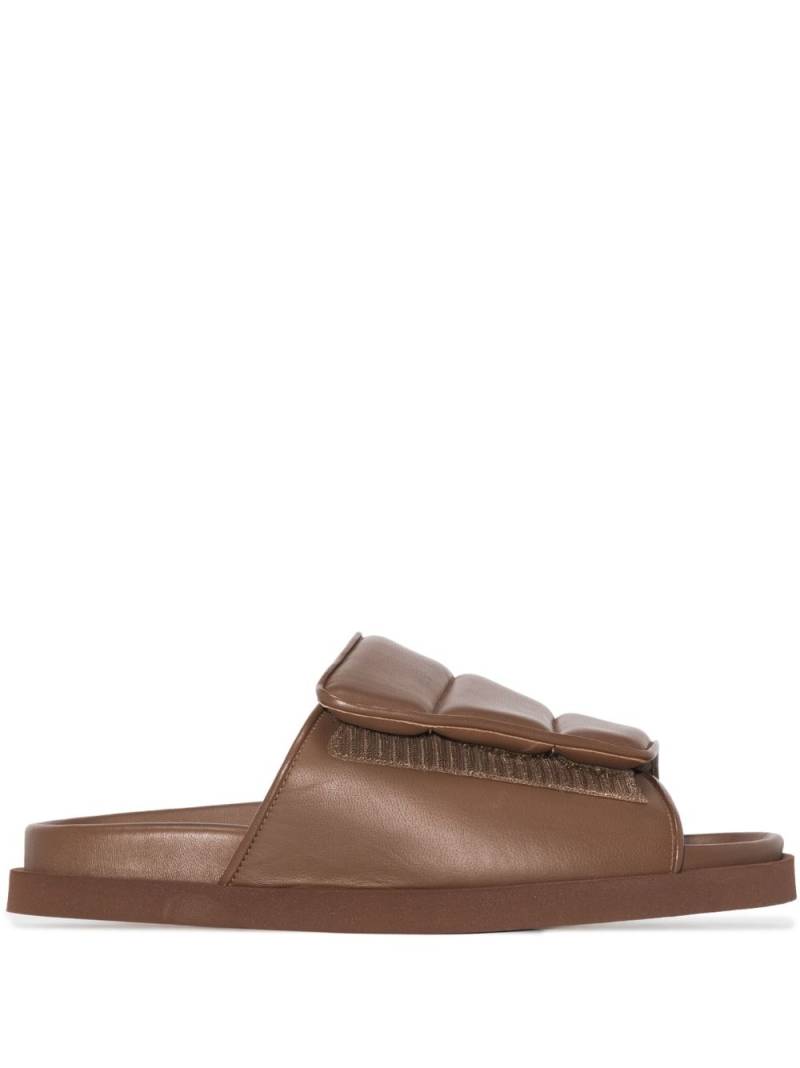 GIABORGHINI padded strap slides - Brown von GIABORGHINI