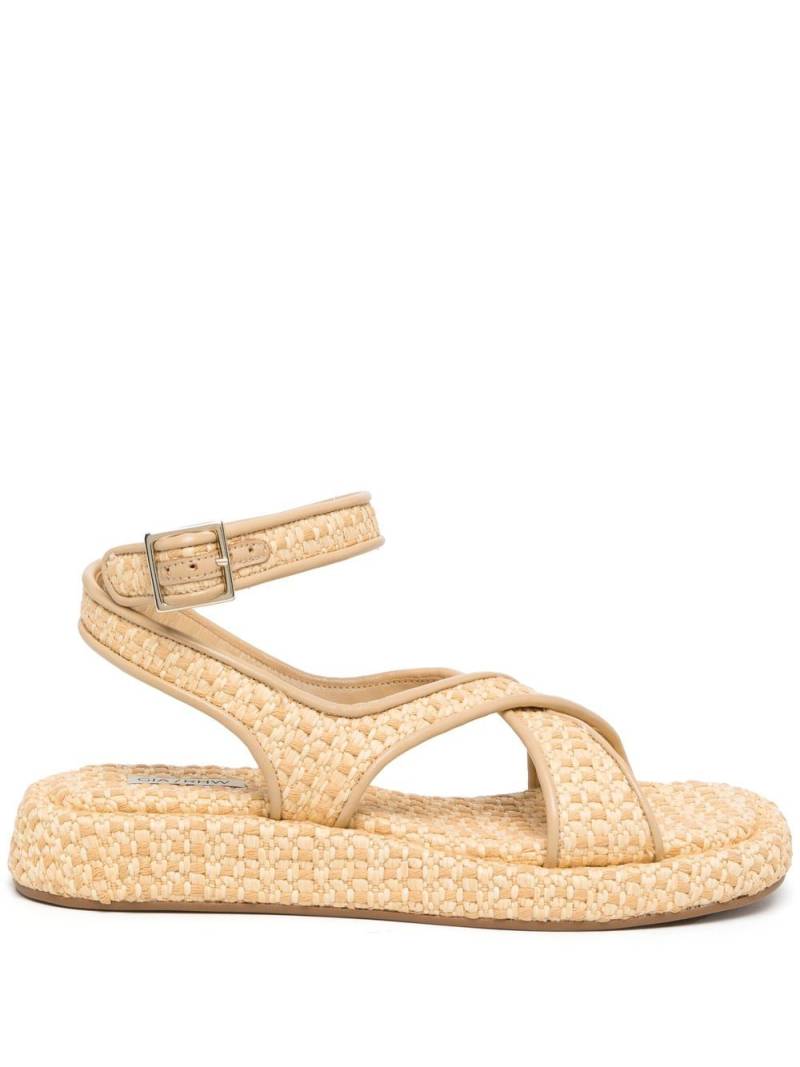 GIABORGHINI raffia ankle-strap sandals - Brown von GIABORGHINI