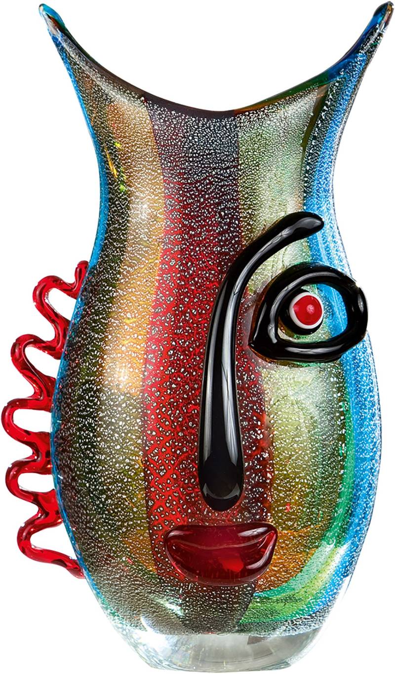 GILDE GLAS art Tischvase »Red Vista«, (1 St.), aus Glas, Höhe ca. 32 cm von GILDE GLAS art