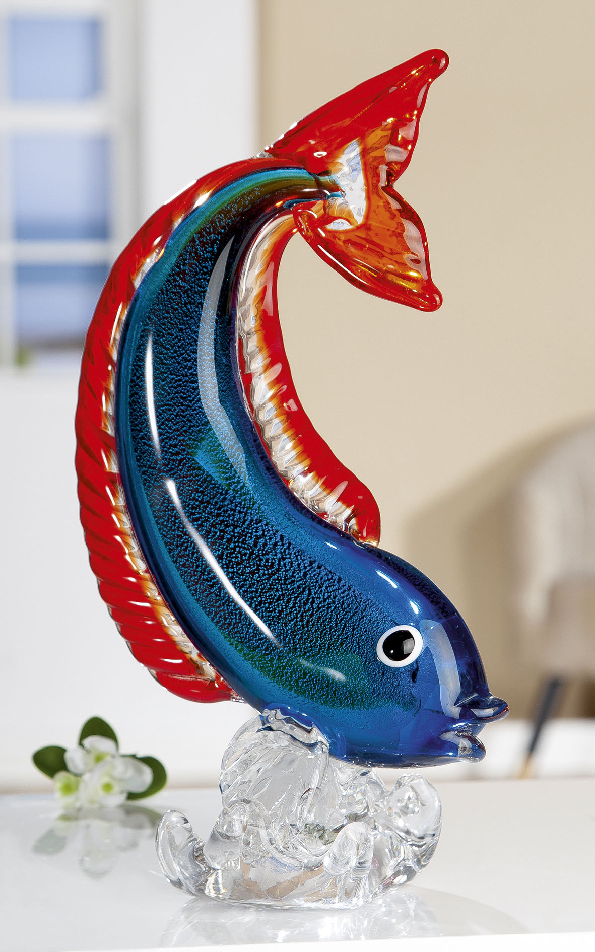 GILDE GLAS art Dekofigur »Skulptur Fisch«, blau, Glas von GILDE GLAS art