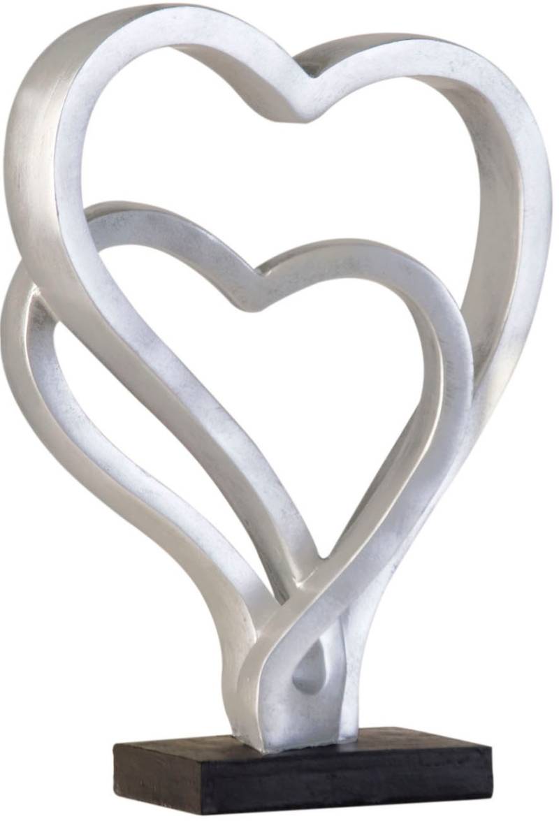 GILDE Dekoobjekt »Skulptur Hearts, antik silber«, Höhe 30 cm, Herz-Form, antikfinish, Wohnzimmer von Gilde