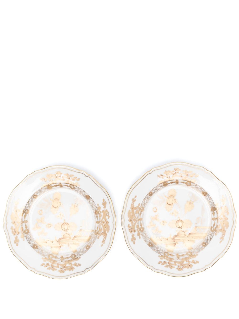 GINORI 1735 Aurum porcelain plate (set of two) - White von GINORI 1735