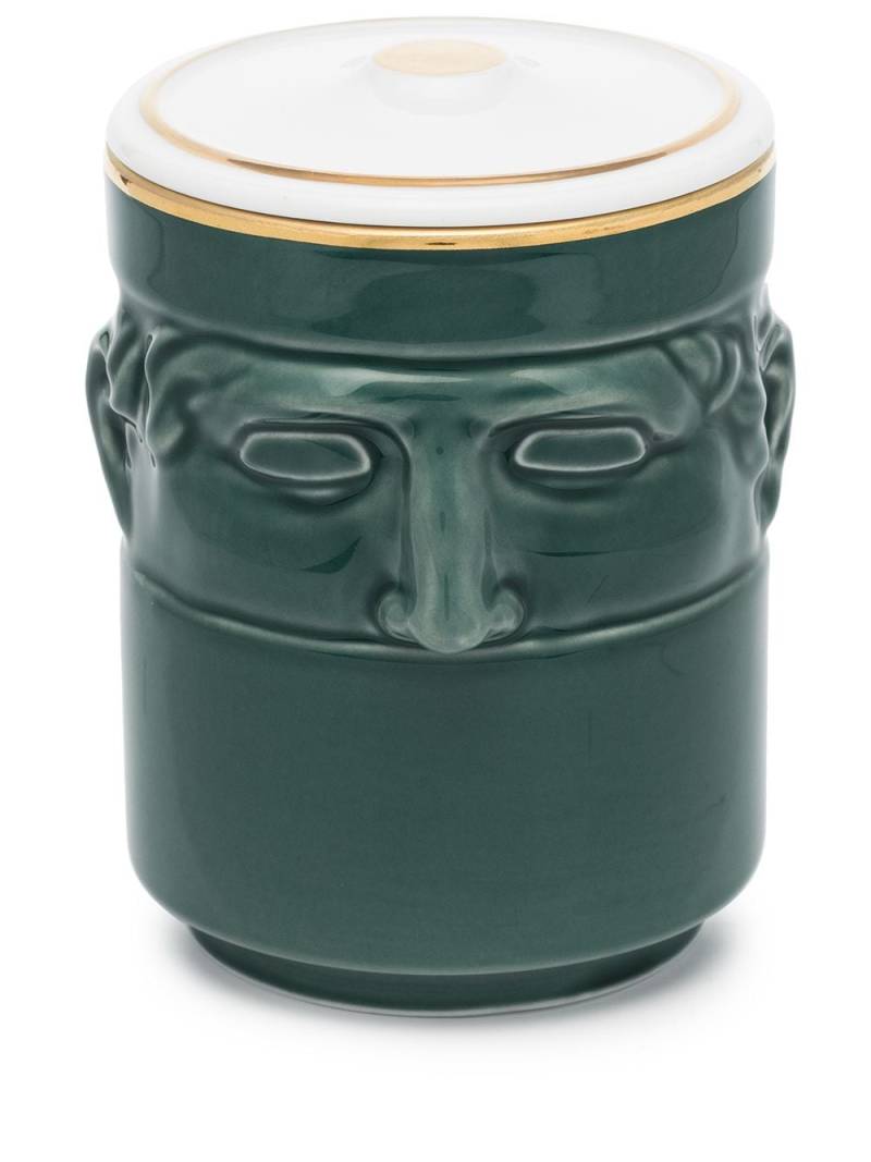 GINORI 1735 Il Seguace candleholder and Purple Hill scented candle (190g) - Green von GINORI 1735