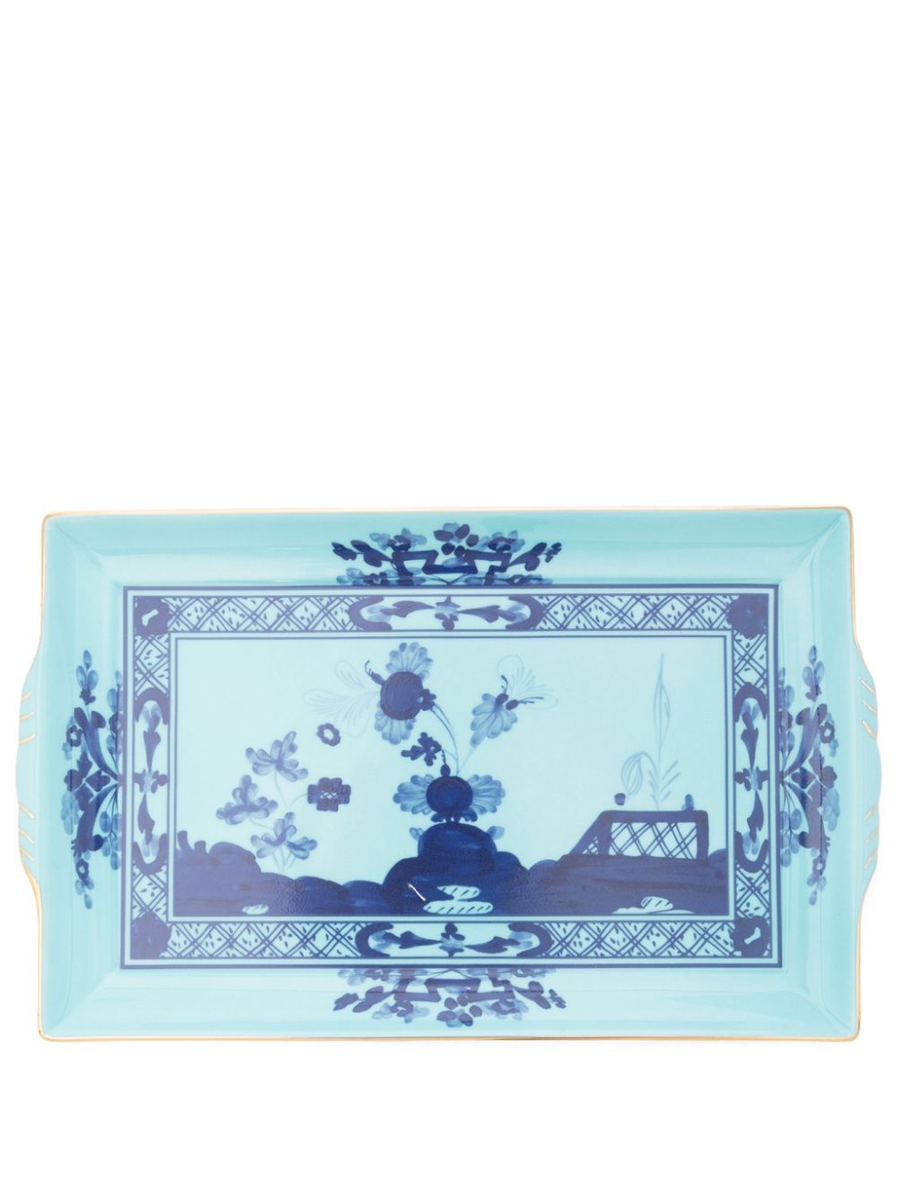 GINORI 1735 Iris Rectangular tray (25cm x 15cm) - Blue von GINORI 1735