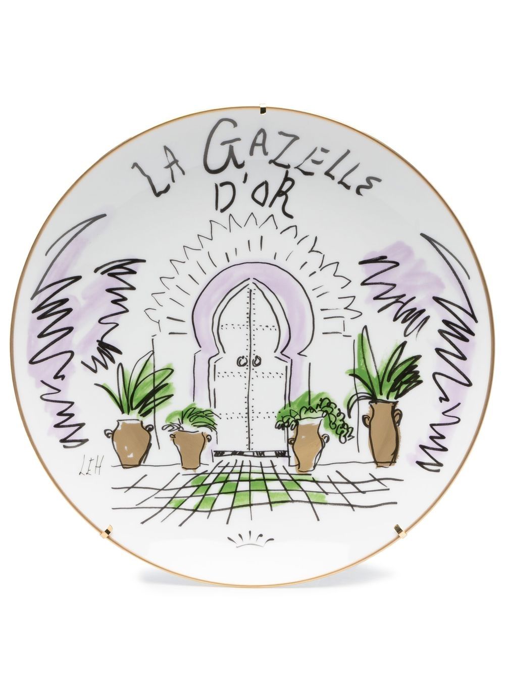 GINORI 1735 La Gazelle D'or porcelain plate - White von GINORI 1735