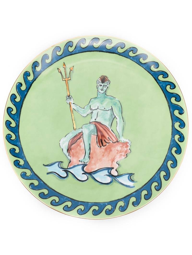 GINORI 1735 Neptune print plate - Green von GINORI 1735