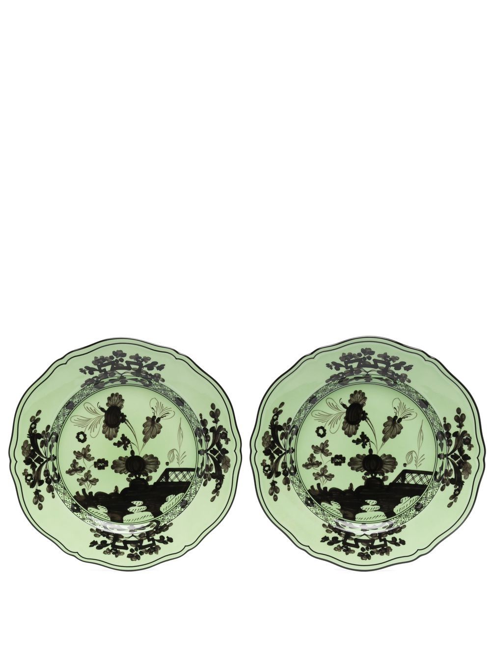 GINORI 1735 Oriente Italiano Bario plate set (set of two) - Green von GINORI 1735