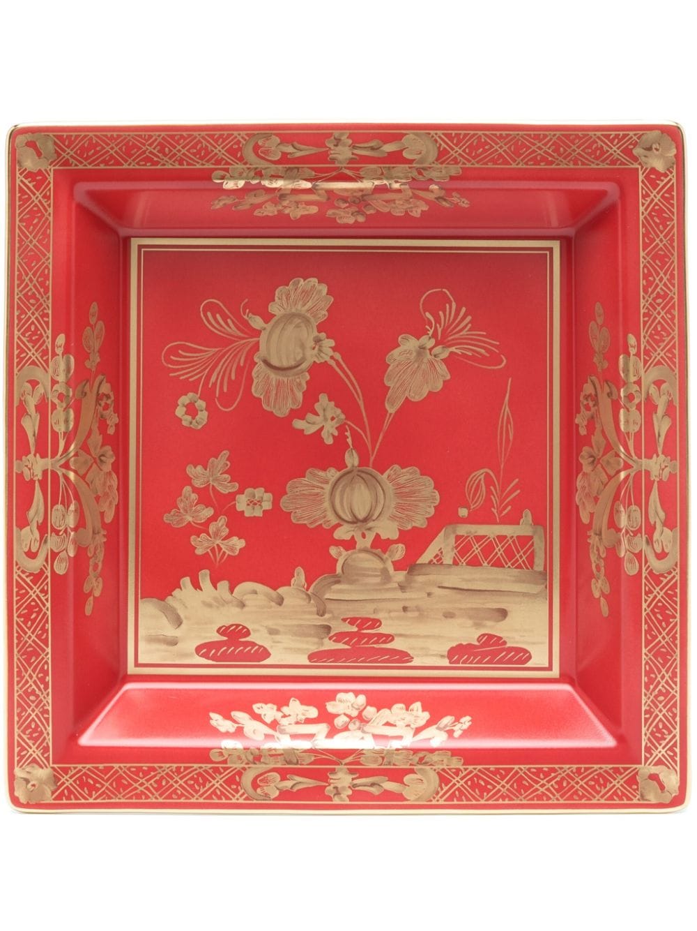 GINORI 1735 Oriente Italiano Rubrum porcelain square plate (24,5cm) - Red von GINORI 1735