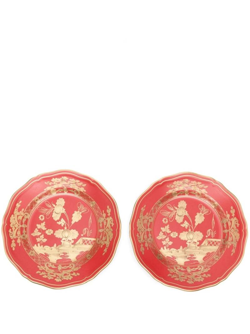 GINORI 1735 Rubrum porcelain dessert plate (set of two) - Red von GINORI 1735