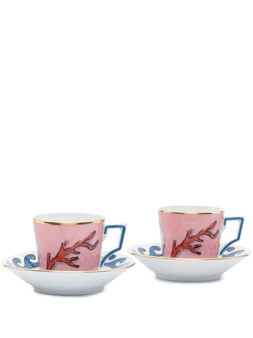 GINORI 1735 Viaggio Di Nettuno coffee cups (set of 2) - Pink von GINORI 1735