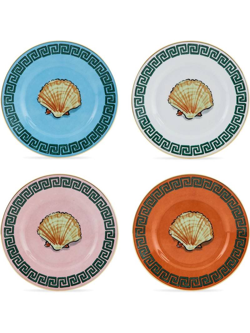 GINORI 1735 Viaggio di Nettuno flat bread plates (set of 4) - Blue von GINORI 1735