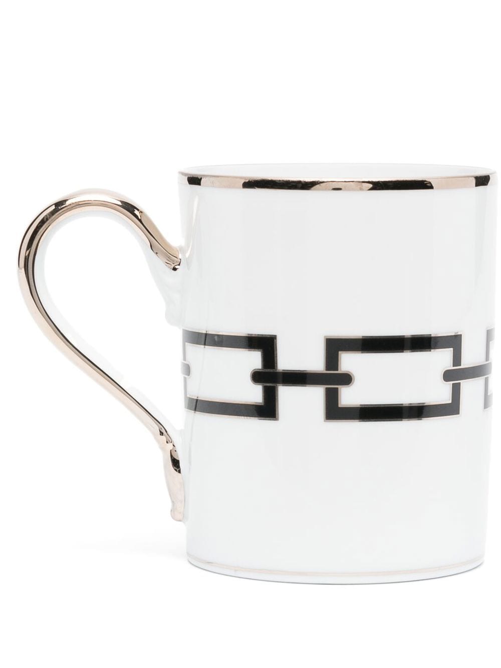 GINORI 1735 chain-print porcelain mug - White von GINORI 1735