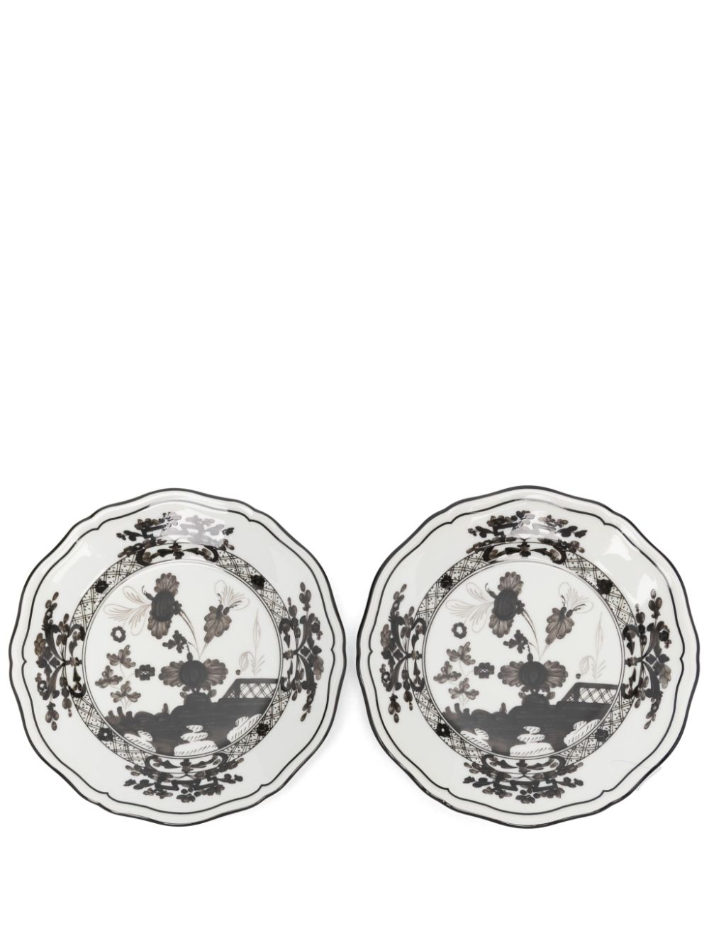 GINORI 1735 porcelain flat bread plate (set of two) - White von GINORI 1735