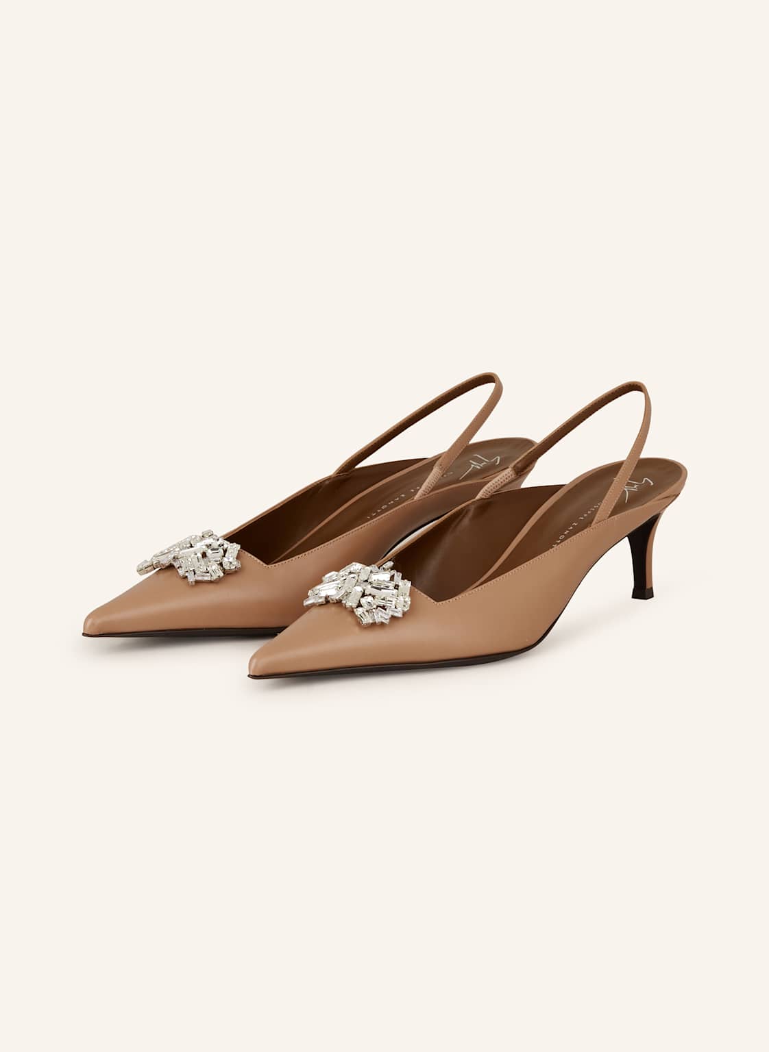 Giuseppe Zanotti Design Slingpumps Mit Schmucksteinen braun von GIUSEPPE ZANOTTI DESIGN