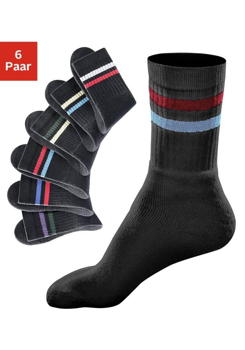 Go in Freizeitsocken, (Packung, 6 Paar), mit farbigen Streifen von Go in