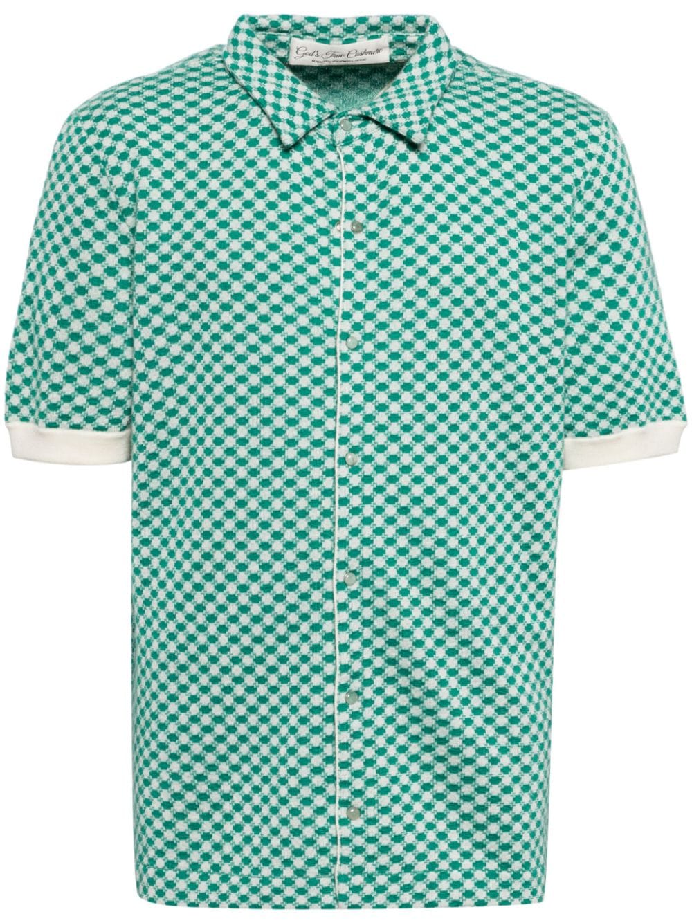 GOD'S TRUE CASHMERE Emerald-Dot jacquard boat shirt - Green