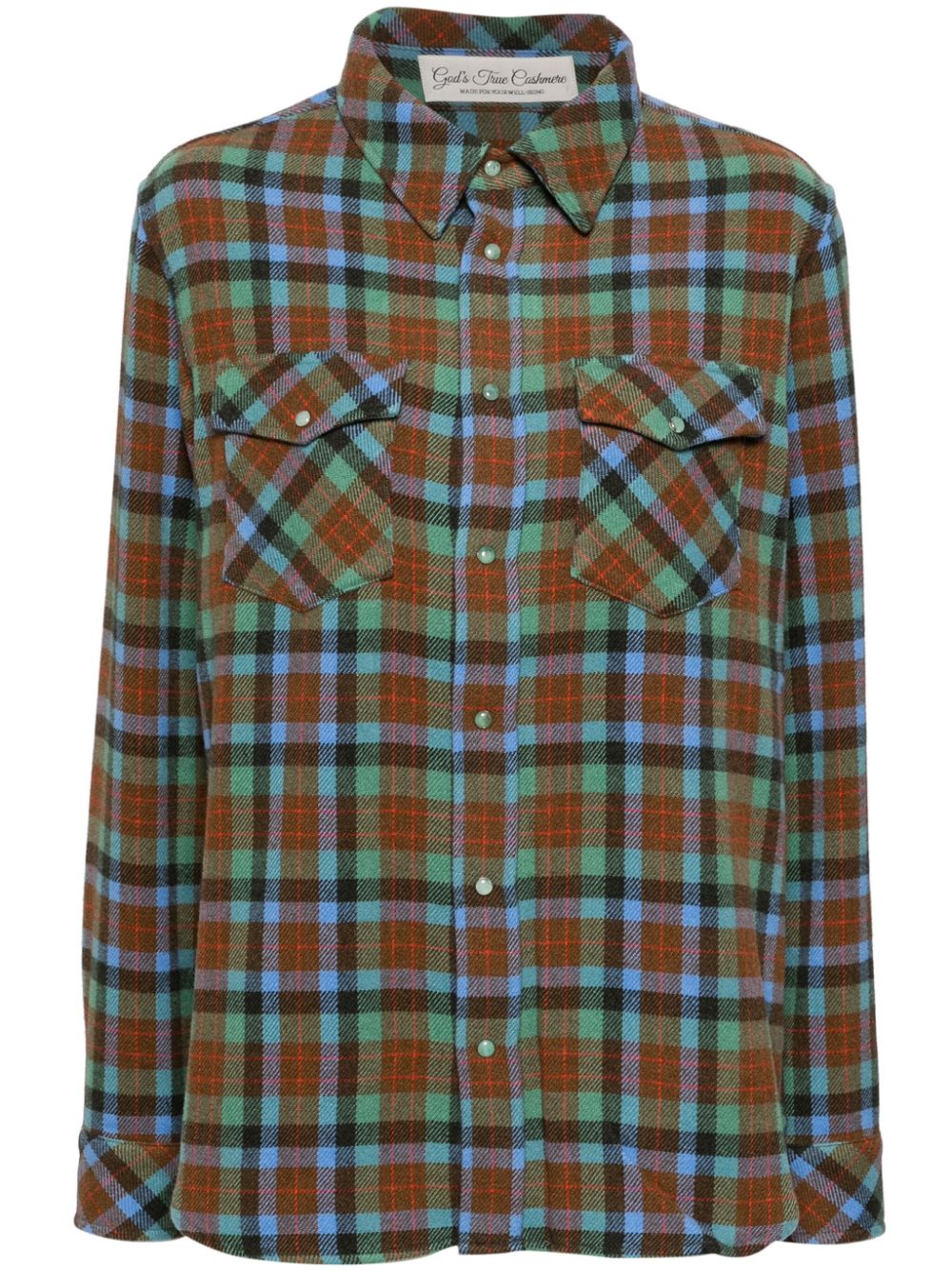 GOD'S TRUE CASHMERE Moss Tartan shirt - Blue