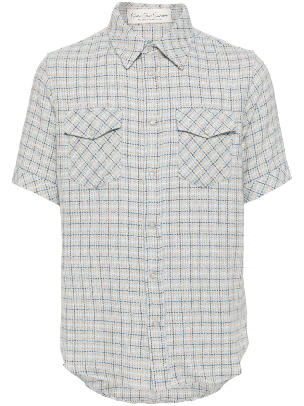 GOD'S TRUE CASHMERE tartan cashmere shirt - Blue von GOD'S TRUE CASHMERE