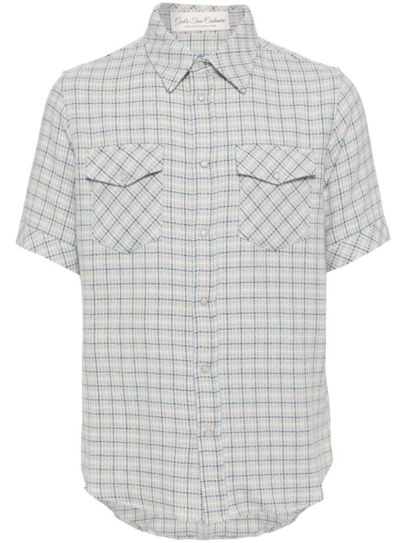 GOD'S TRUE CASHMERE tartan cashmere shirt - Blue von GOD'S TRUE CASHMERE