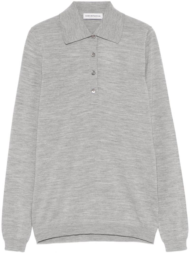 GOES BOTANICAL merino wool polo top - Grey von GOES BOTANICAL