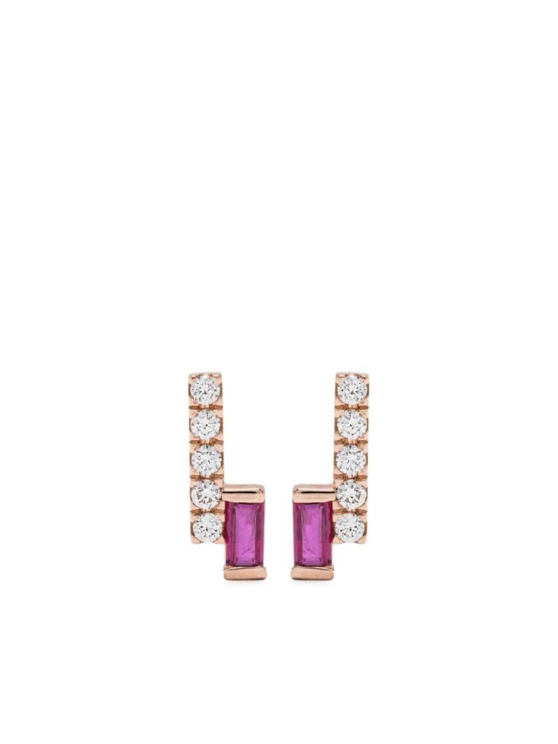 GOLD & ROSES 18kt rose gold I am Red diamond and ruby earrings von GOLD & ROSES