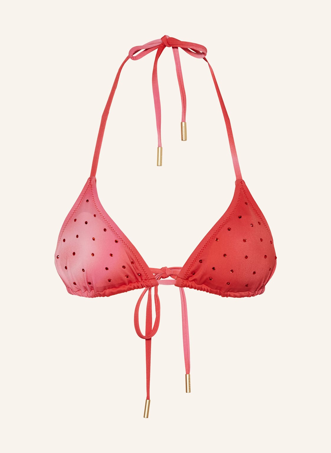 Goldbergh Triangel-Bikini-Top Joie Mit Schmucksteinen rot von GOLDBERGH