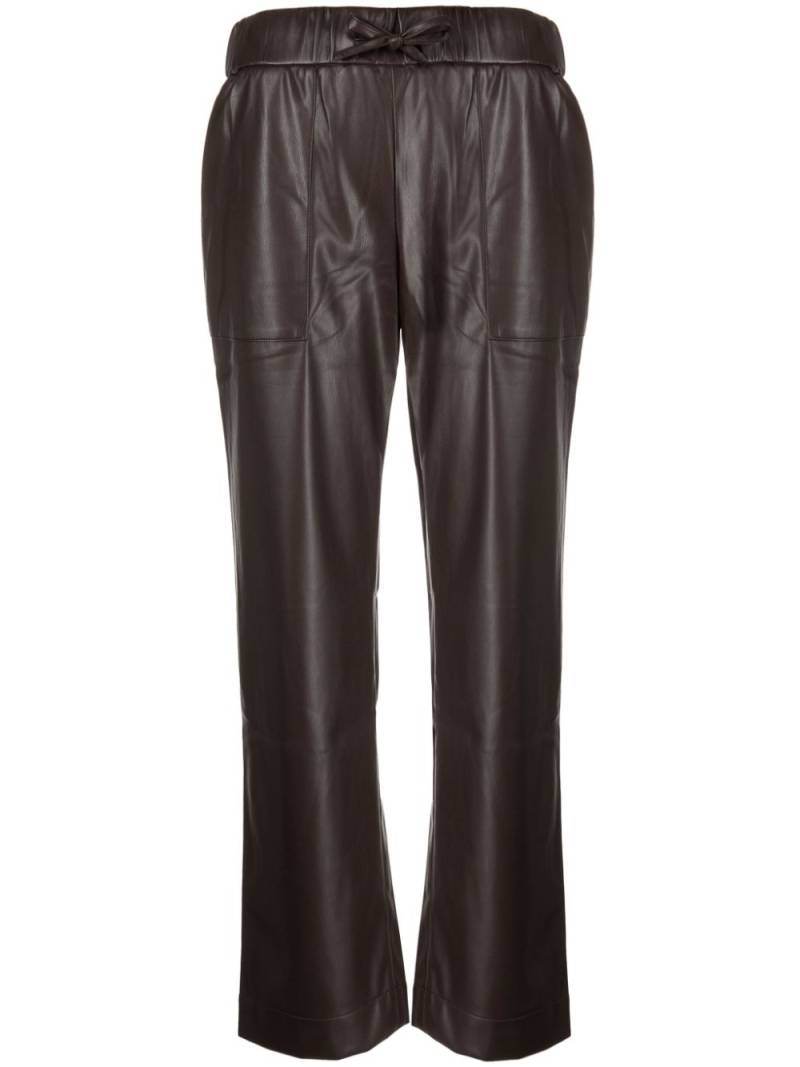 GOODIOUS cropped faux leather trousers - Blue von GOODIOUS