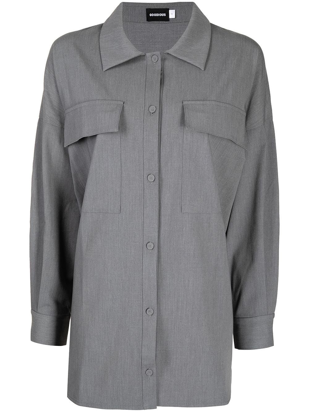 GOODIOUS garbardine long sleeved overshirt - Grey von GOODIOUS