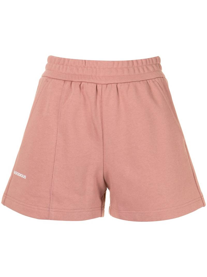 GOODIOUS logo-print track shorts - Pink von GOODIOUS