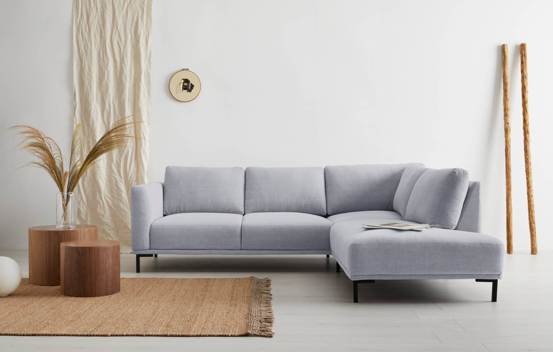 GOODproduct Ecksofa »Fillin, L-Form,«, Struktur hergestellt aus recycelten PET-Flaschen und im Leinen-Mix von GOODproduct