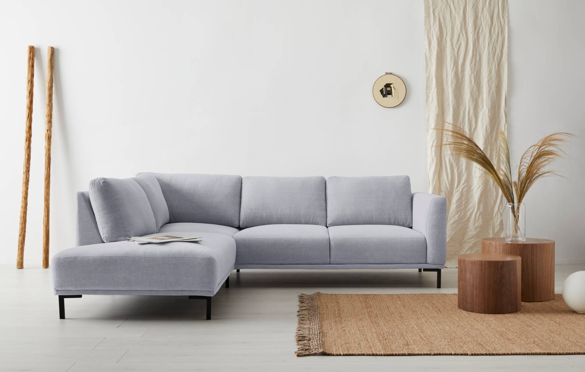 GOODproduct Ecksofa »Fillin, L-Form,«, Struktur hergestellt aus recycelten PET-Flaschen und im Leinen-Mix von GOODproduct