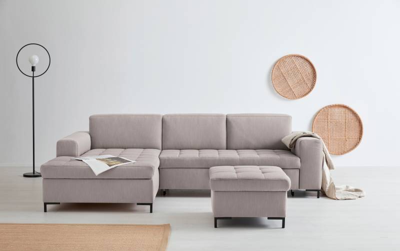 GOODproduct Ecksofa »Grazzo L-Form«, hochwertige Stoffe aus recyceltem Material, Steppung im Sitzbereich von GOODproduct