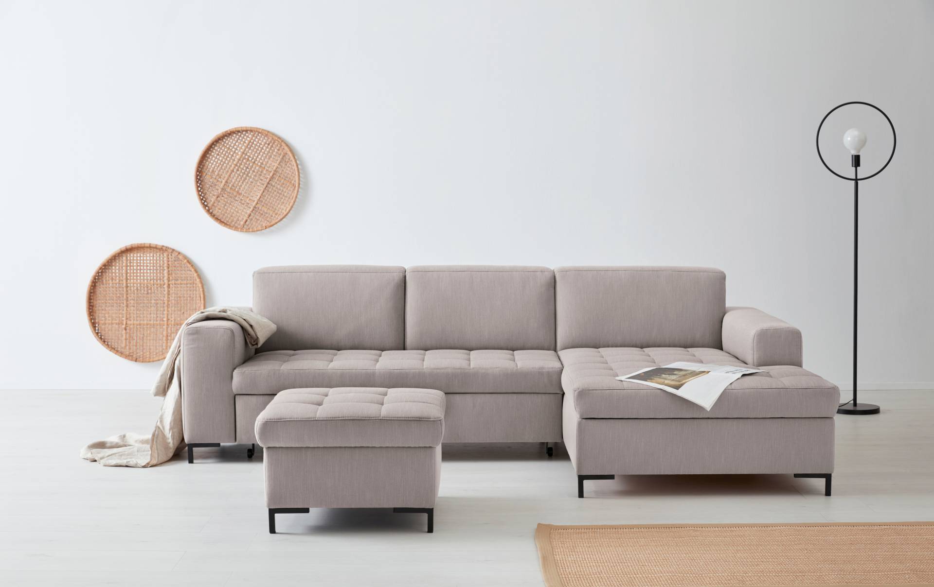 GOODproduct Ecksofa »Grazzo L-Form«, hochwertige Stoffe aus recyceltem Material, Steppung im Sitzbereich von GOODproduct