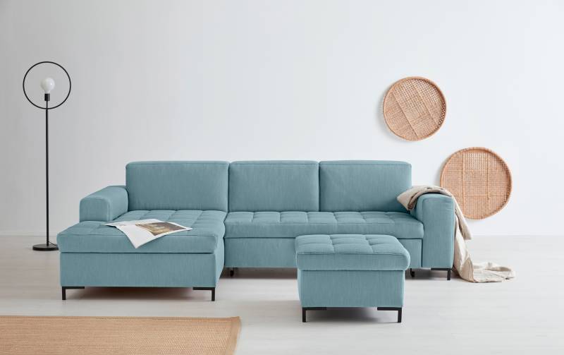 GOODproduct Ecksofa »Grazzo L-Form«, hochwertige Stoffe aus recyceltem Material, Steppung im Sitzbereich von GOODproduct