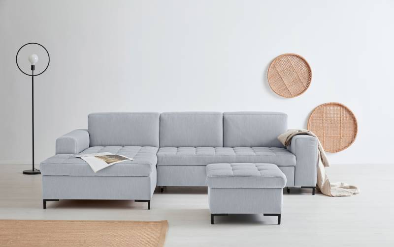 GOODproduct Ecksofa »Grazzo L-Form«, hochwertige Stoffe aus recyceltem Material, Steppung im Sitzbereich von GOODproduct