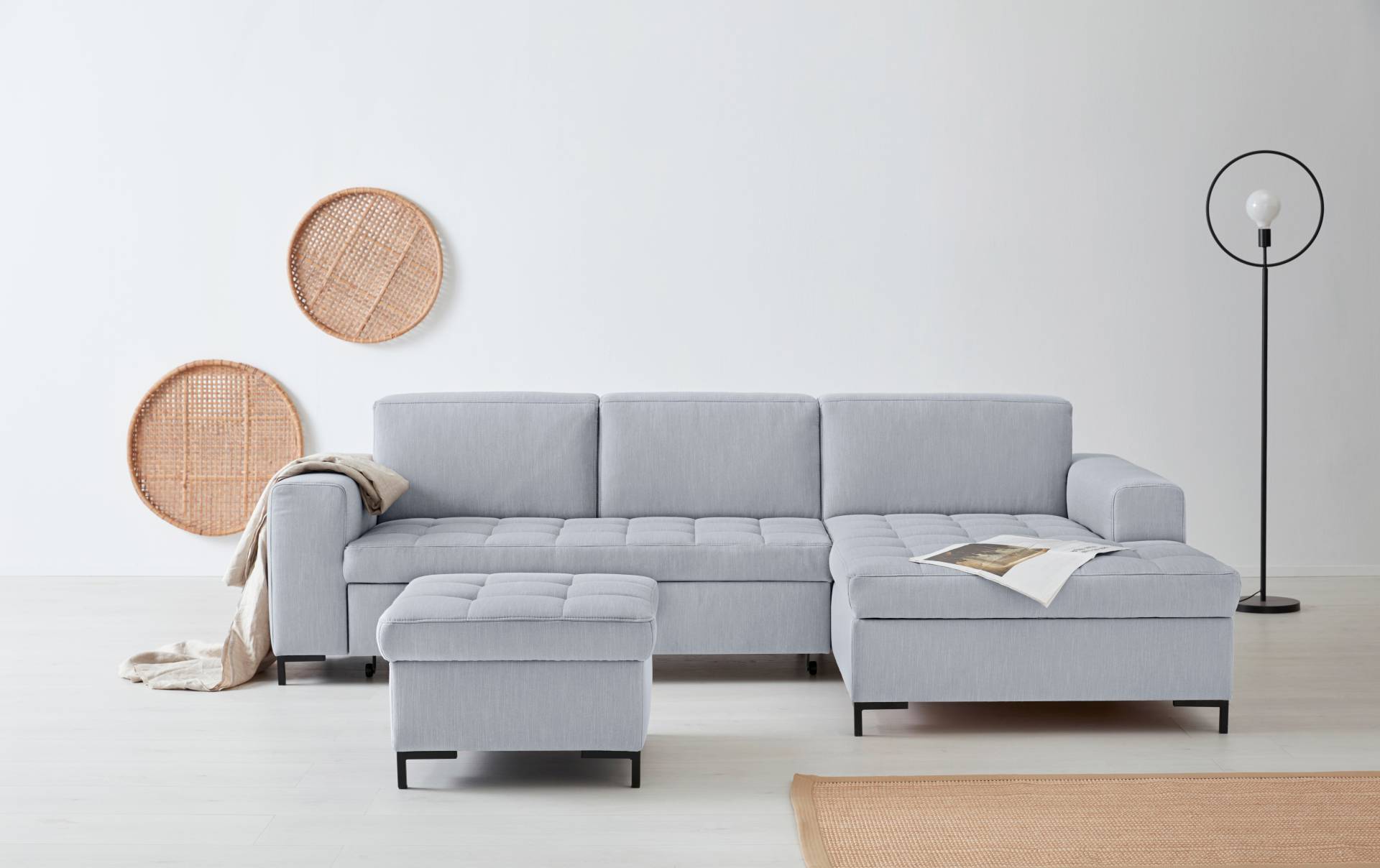 GOODproduct Ecksofa »Grazzo L-Form«, hochwertige Stoffe aus recyceltem Material, Steppung im Sitzbereich von GOODproduct