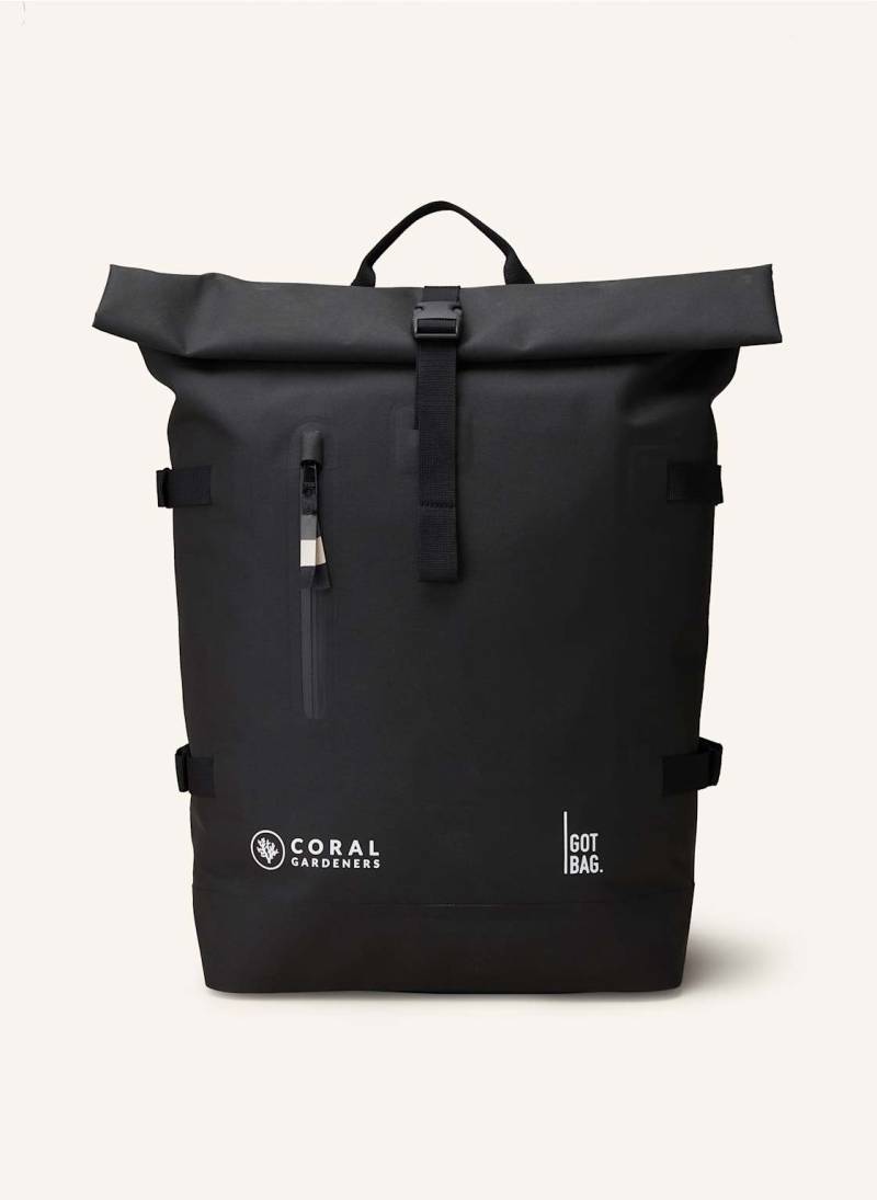 Got Bag Rucksack Rolltop Coral Gardens 31 L Mit Laptoptasche schwarz von GOT BAG