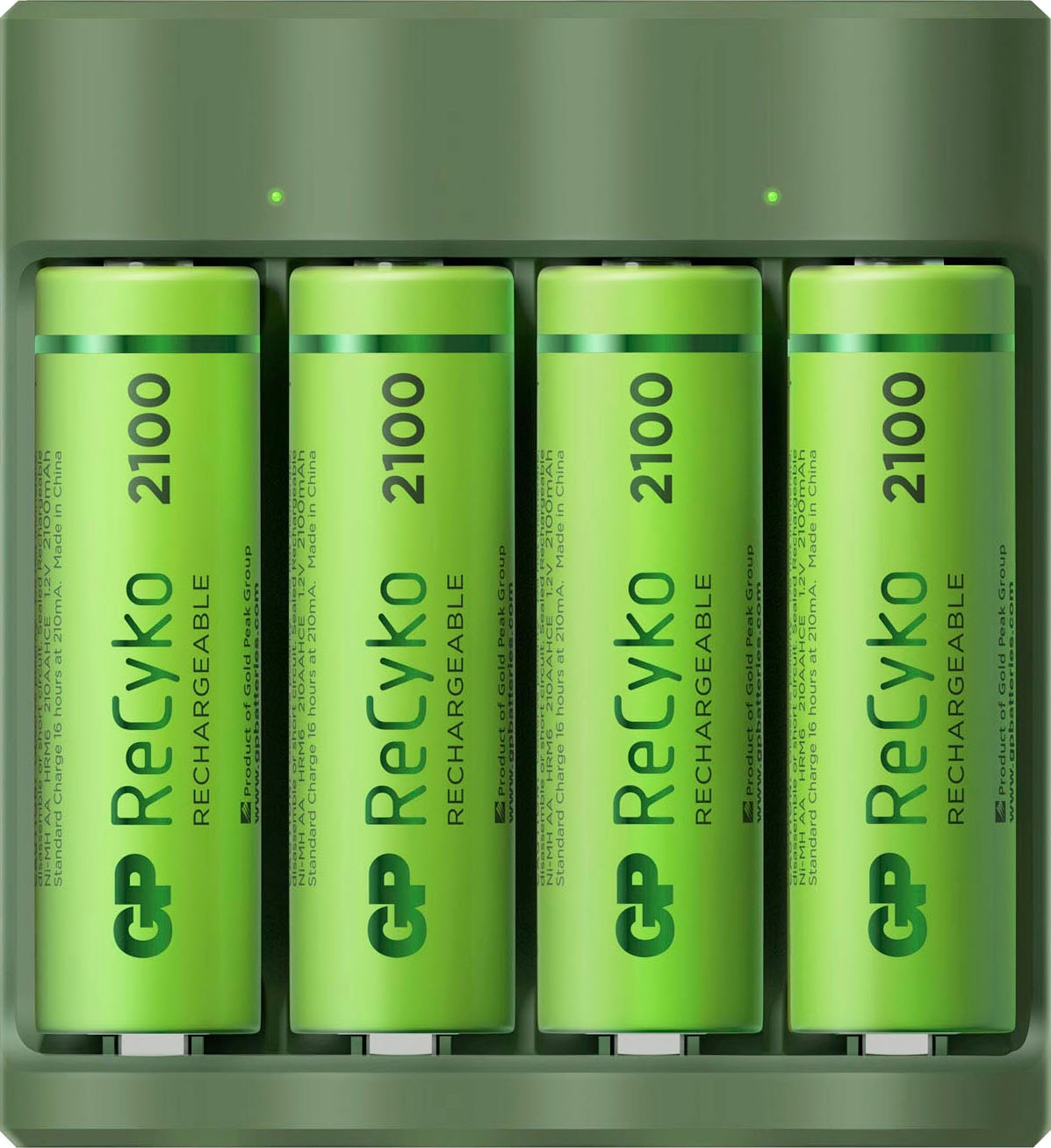 GP Batteries Akku-Ladestation »USB-Akkuladegerät B421 inkl. 4x ReCyko AA Akkus je 2100 mAh« von GP Batteries