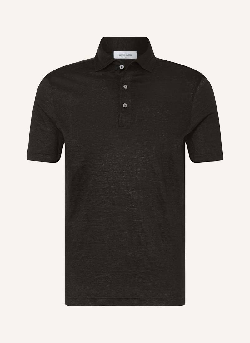 Gran Sasso Jersey-Poloshirt Aus Leinen schwarz von GRAN SASSO