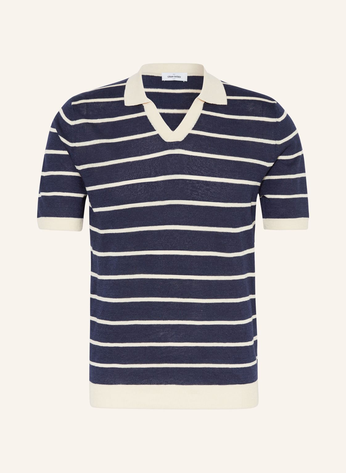 Gran Sasso Jersey-Poloshirt Mit Leinen blau von GRAN SASSO