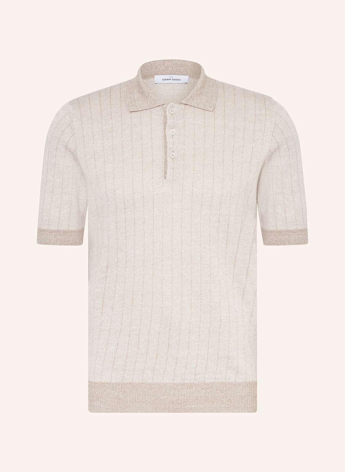 Gran Sasso Piqué-Poloshirt Mit Leinen beige von GRAN SASSO