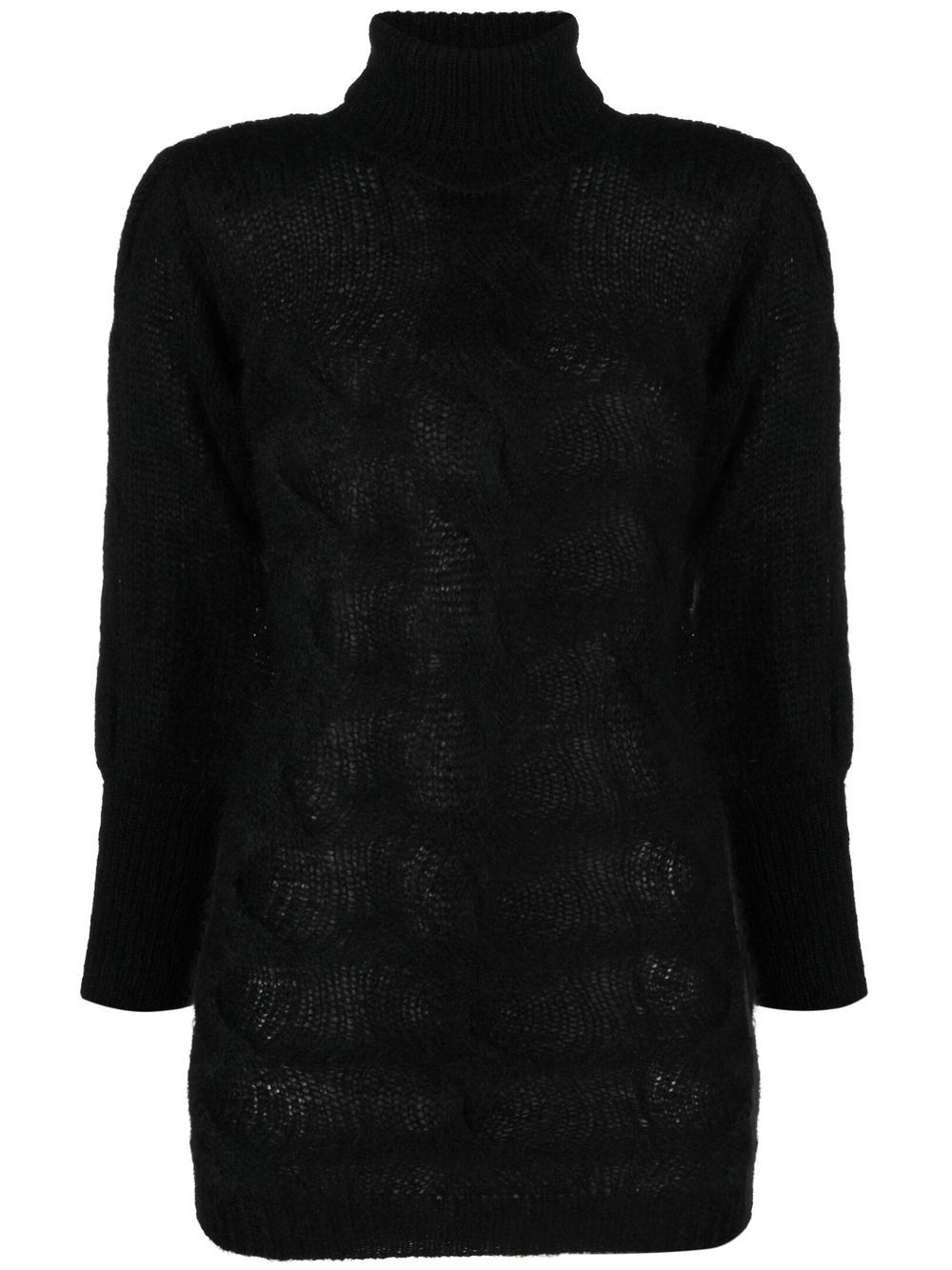 GRETA BOLDINI Astro cable-knit roll-neck dress - Black von GRETA BOLDINI