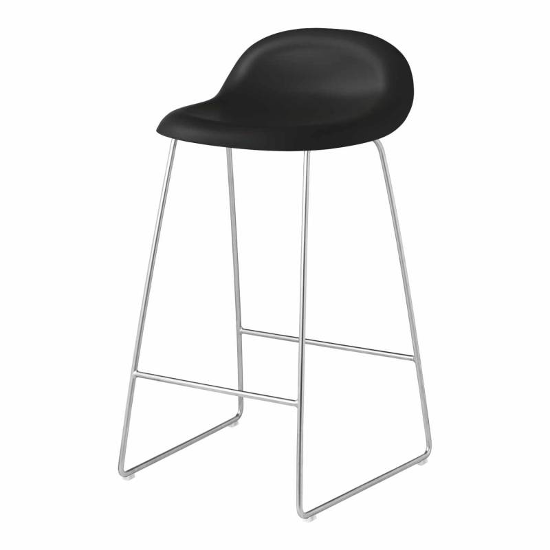 3D Bar/Counter Stool Sledge Barhocker, Grösse sitzhöhe 76 cm, Untergestell stahl, chrome von GUBI