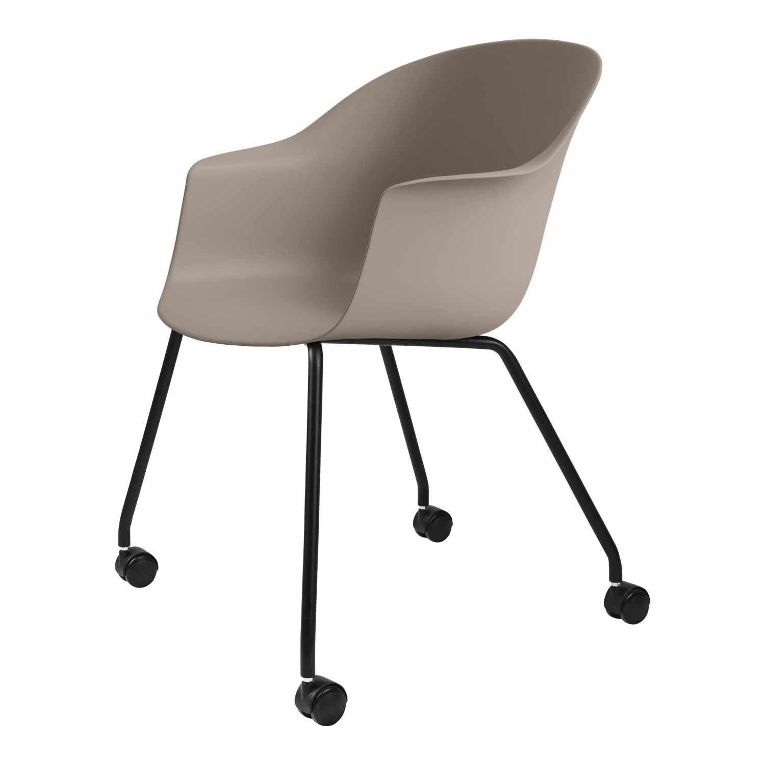 Bat Meeting Chair 4-Legs Rollenstuhl, Sitzschale Plastic Shell black Bat Meeting Chair 4-Legs Rollenstuhl, Sitzschale Plastic Shell black von GUBI